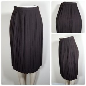 Rosecrest NY Vintage Mod Retro Brown Pleated Skirt